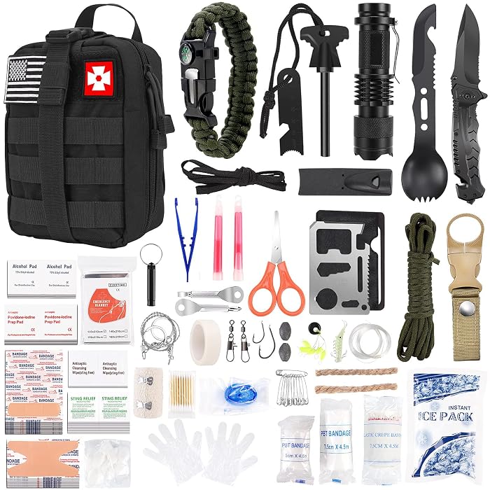 Kit de survie FEIMADA 250 pièces avec sac