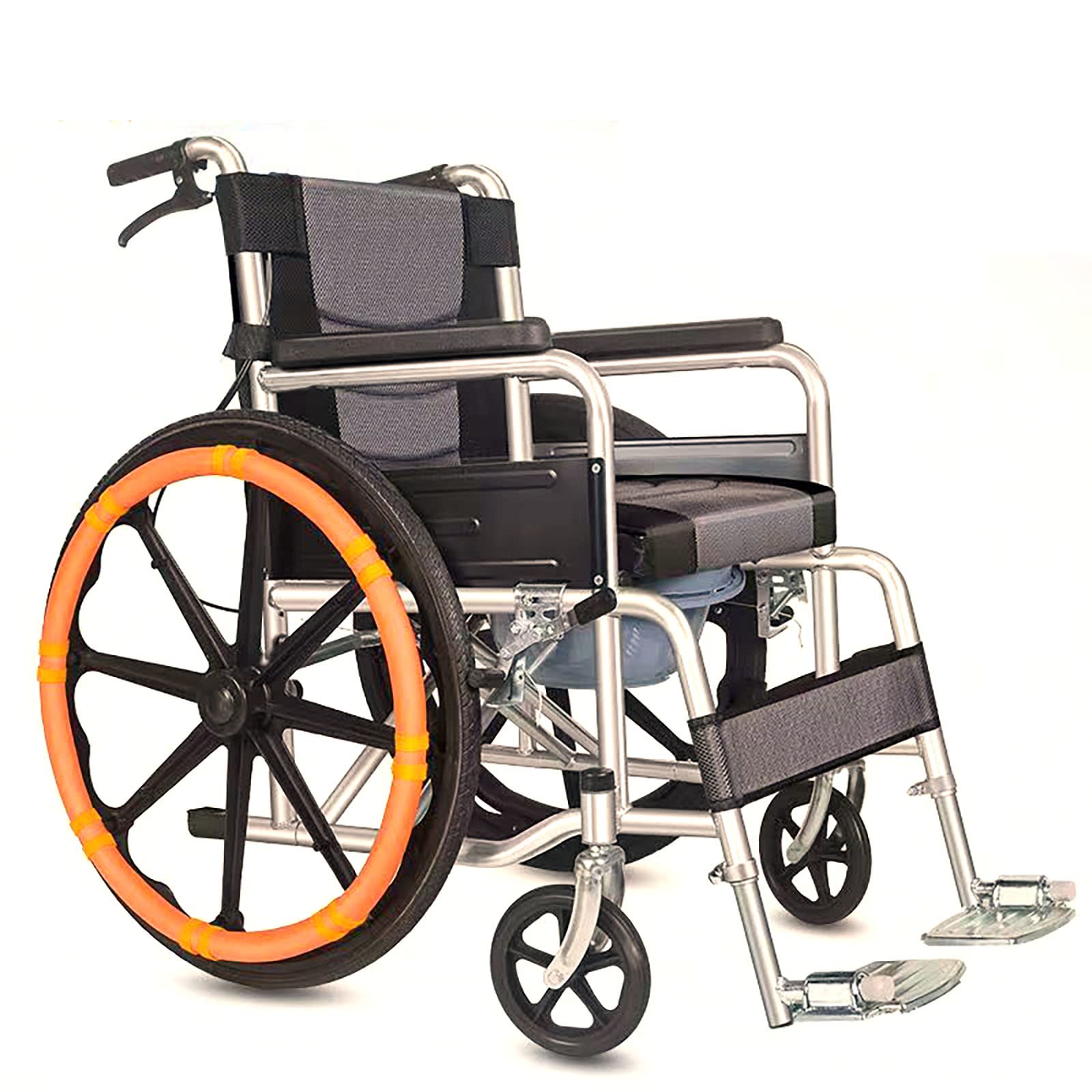 Revêtements orange en silicone sur les mains courantes d'un fauteuil